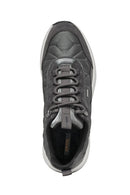 Geox Woman Grey Laced Thick Soled Fabric Sneakers | Derimod