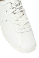 Women's White Lace-Up Leather Sneaker | Derimod