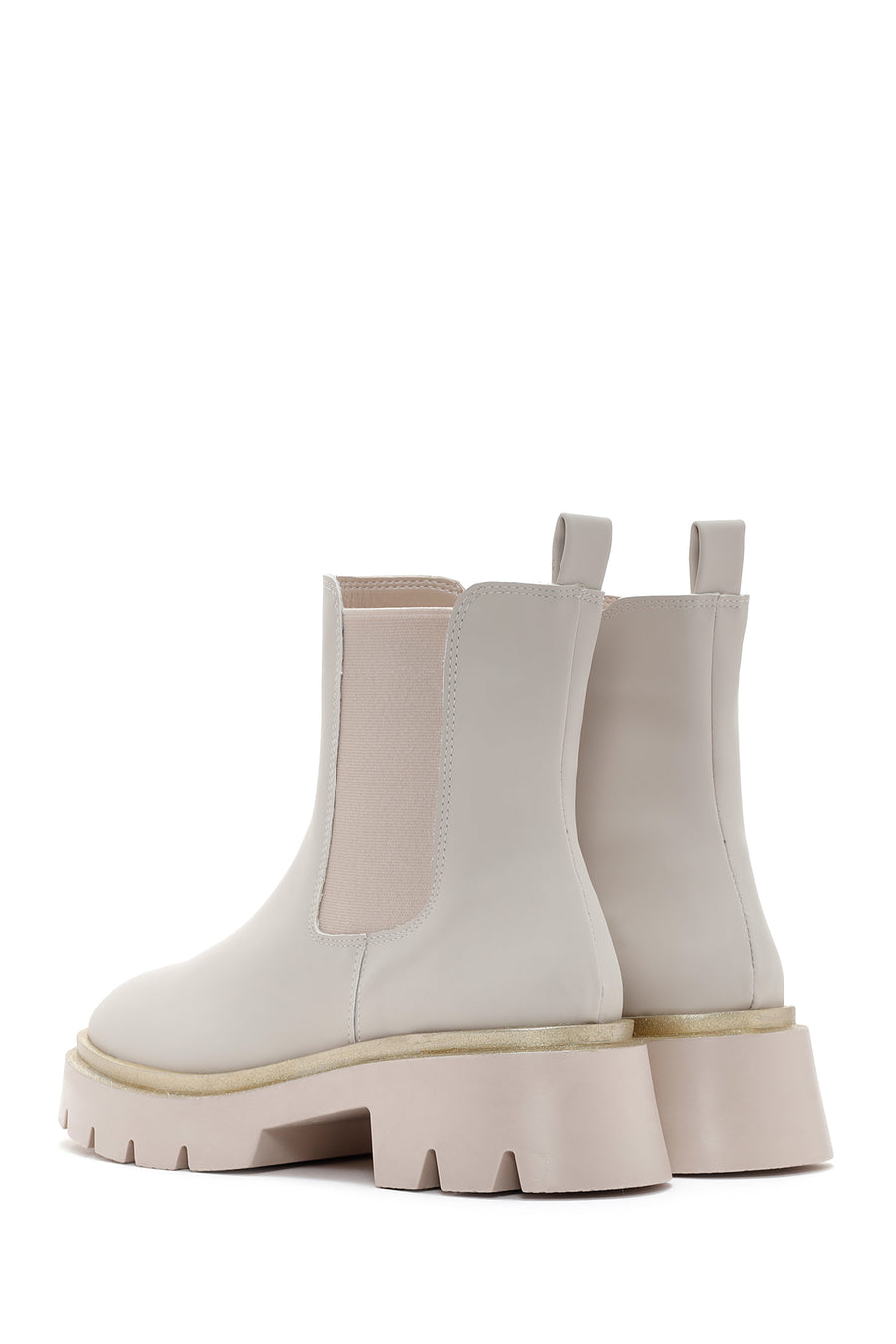 Women's Beige Thick Soled Chelsea Boots