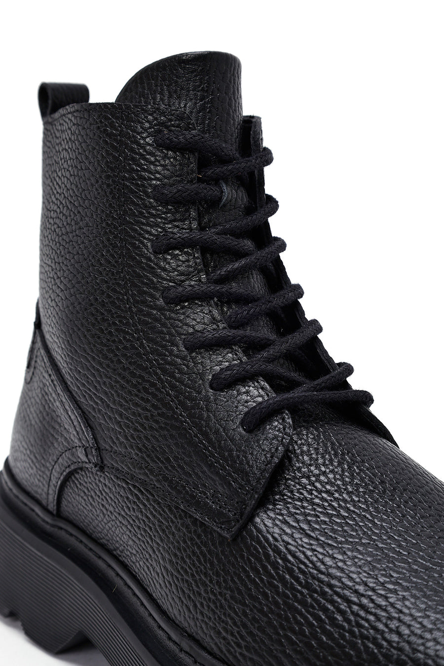 Male Black Zip Closure Thick-Soled Leather Boots