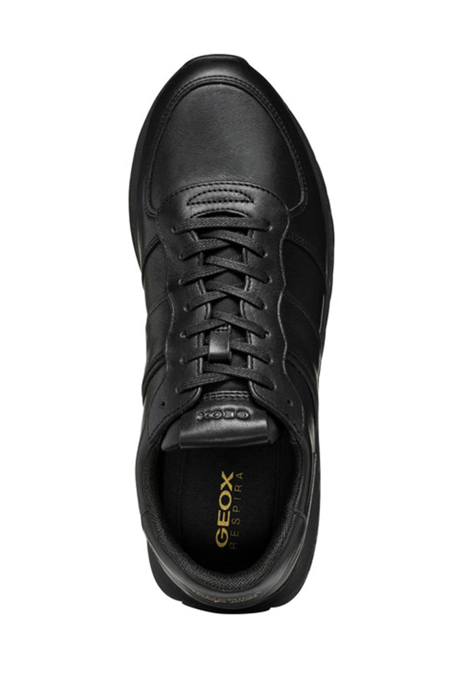 Geox Men's Black Lace-Up Leather Sneakers