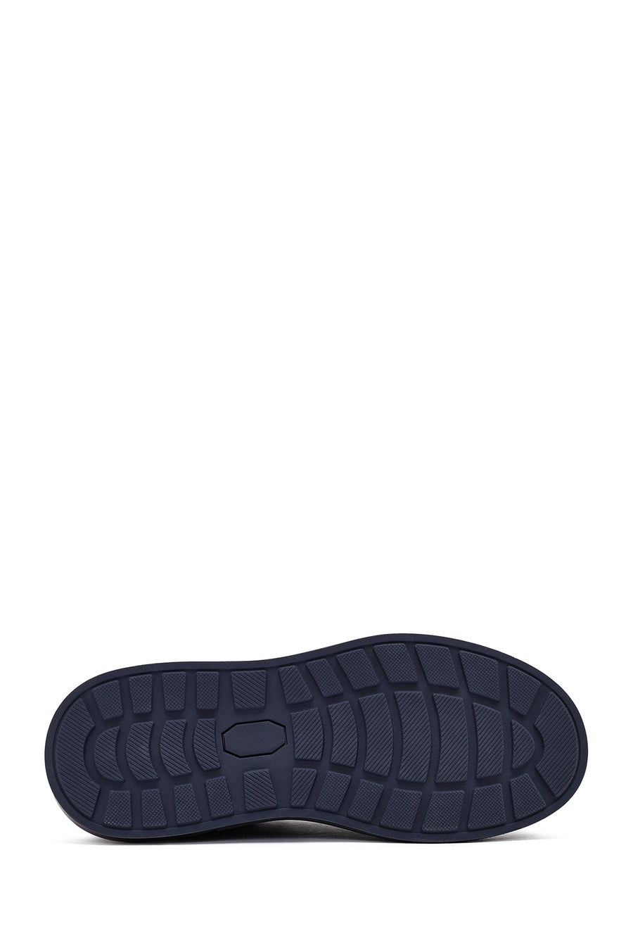 Men's Black Lace-Up Thick Sole Leather Sneakers