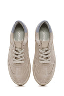 Women's Beige Lace-Up Suede Leather Sneaker | Derimod