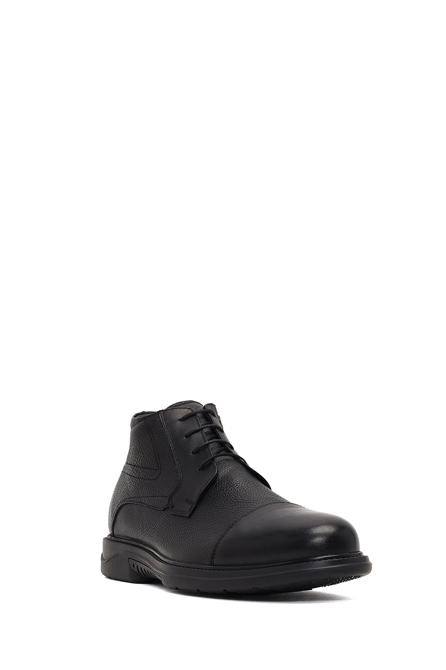 Male Black Zip Closure Leather Boots