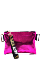 Women's Pink Metallic Clutch Bag | Derimod