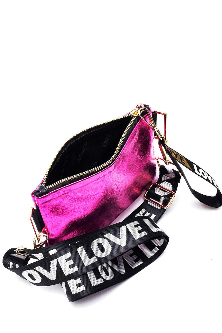 Women's Pink Metallic Clutch Bag