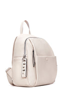 Women's Beige Faux Leather Backpack | Derimod