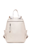Women's Beige Faux Leather Backpack | Derimod