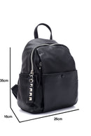 Women's Black Faux Leather Backpack | Derimod
