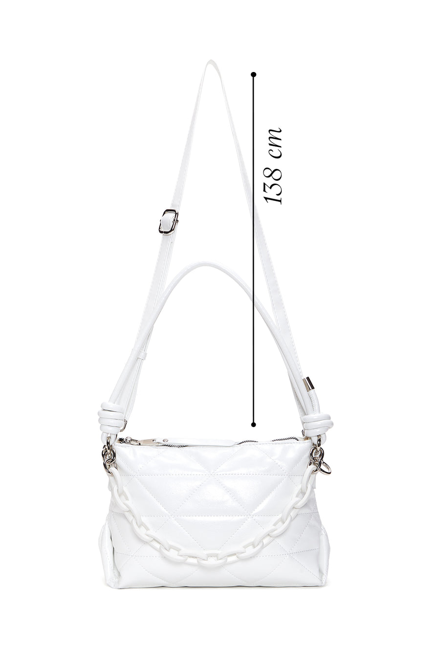 Women's White Quilted Shoulder Bag