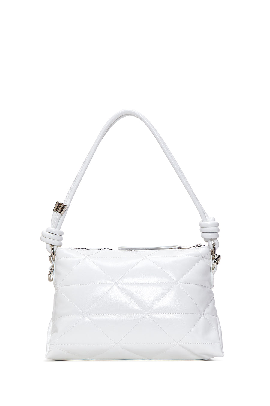 Women's White Quilted Shoulder Bag