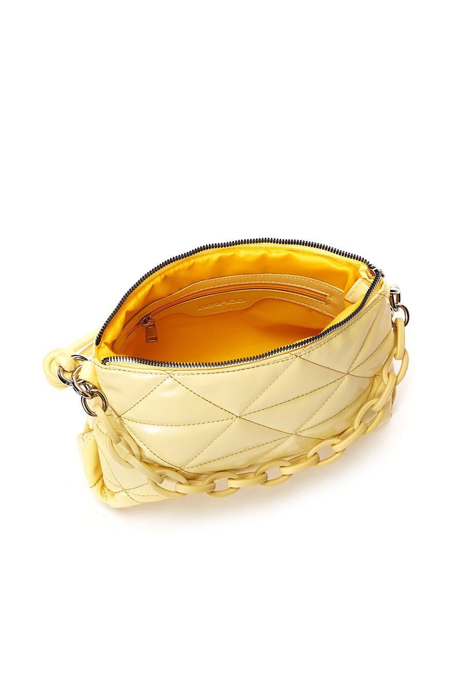 Women's Yellow Quilted Shoulder Bag