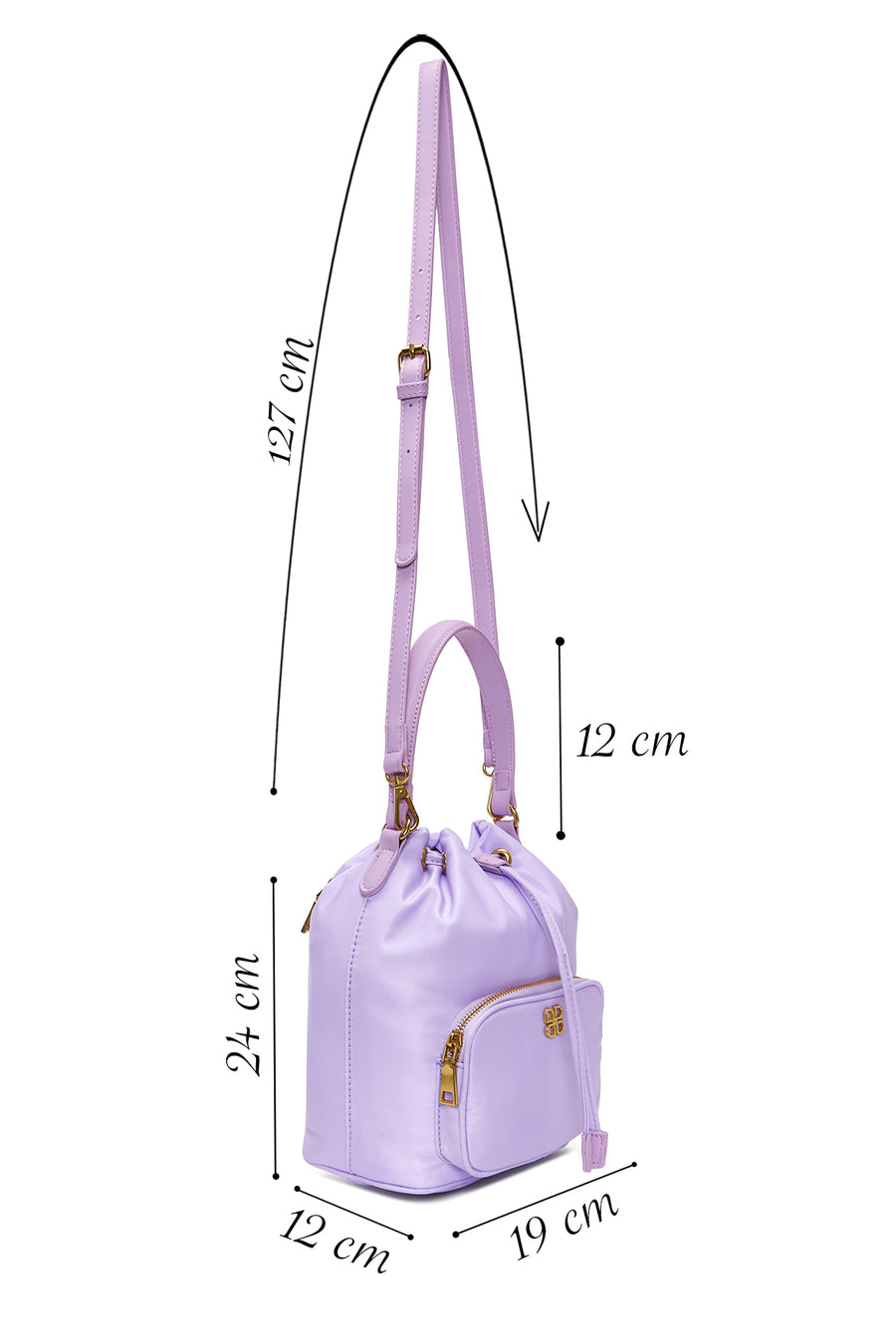 Women's Lilac Drawstring Handbag