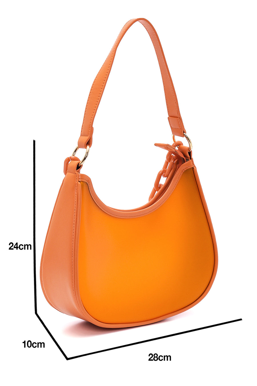 Women's Orange Transparent Shoulder Bag
