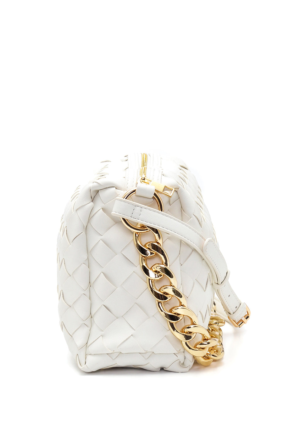 Women's White Faux Leather Handbag