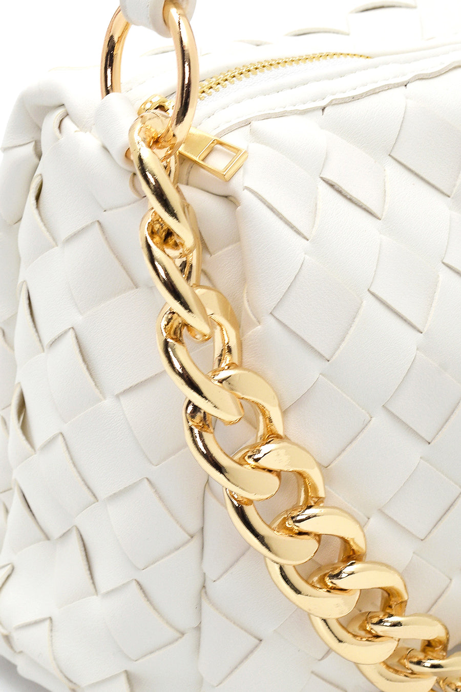 Women's White Faux Leather Handbag