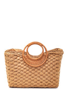 Women's Beige Straw Handbag | Derimod
