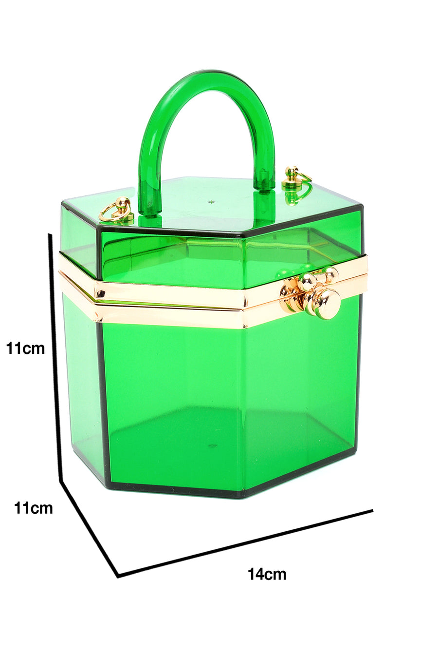 Women's Green Transparent Handbag