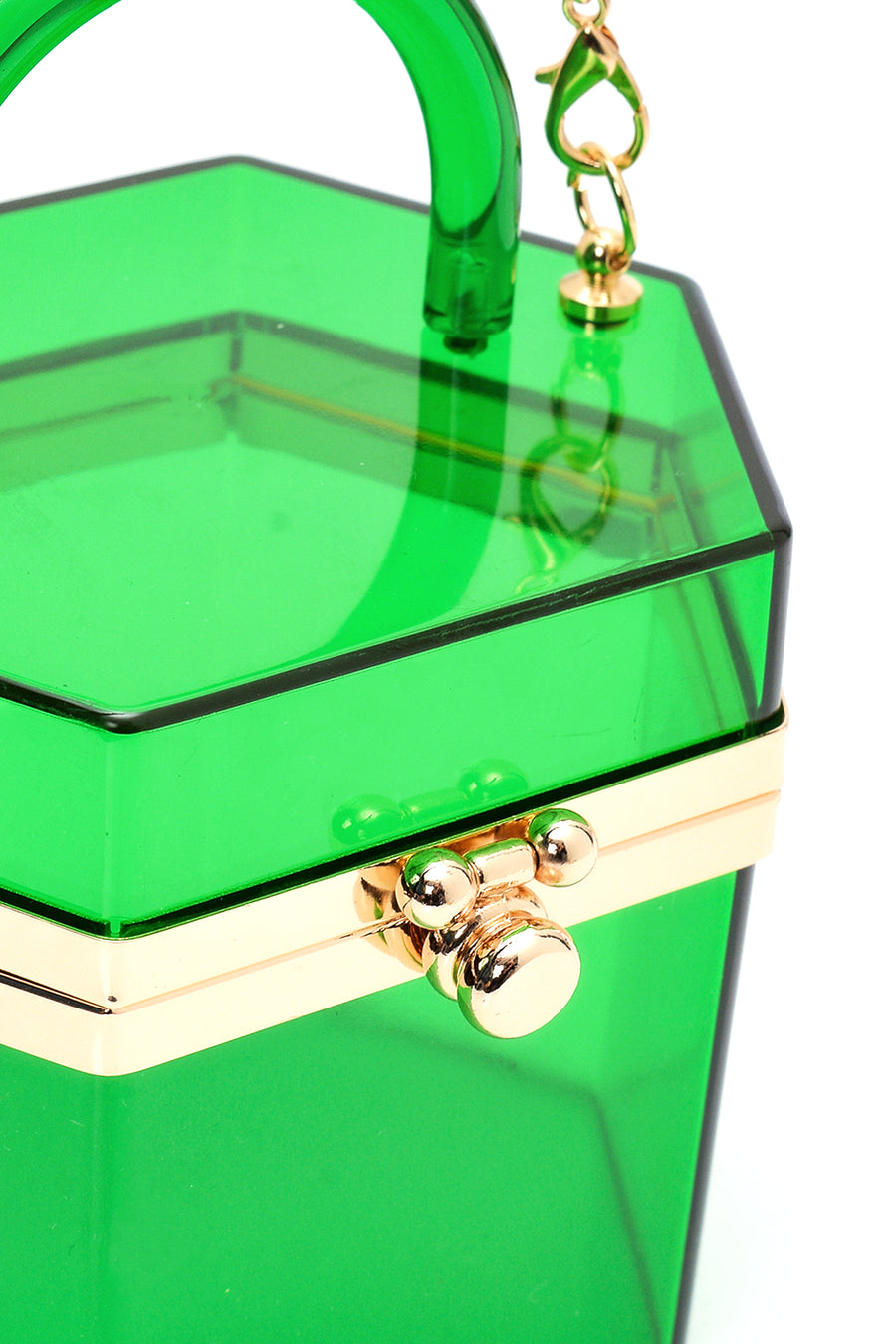 Women's Green Transparent Handbag