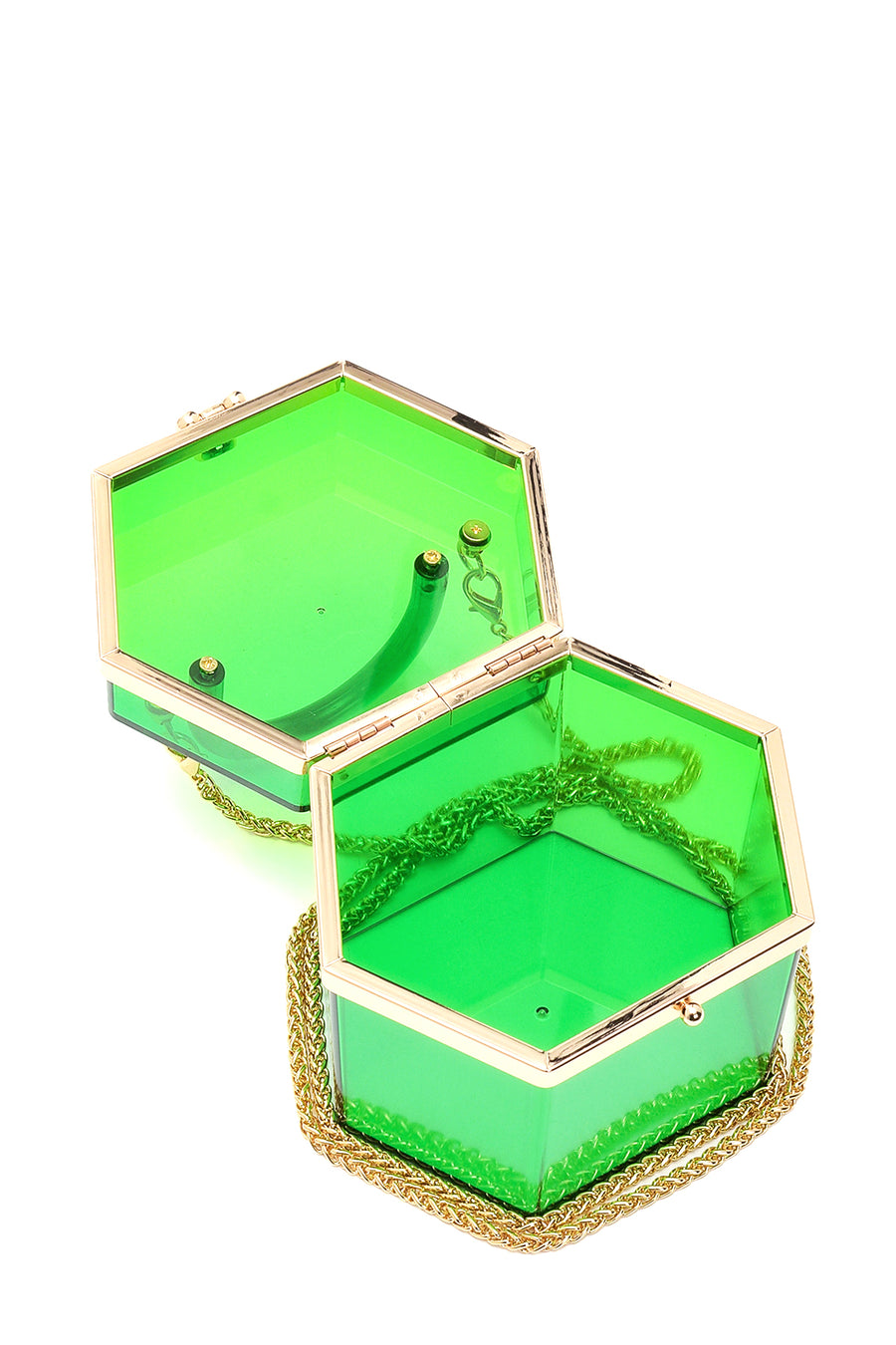 Women's Green Transparent Handbag