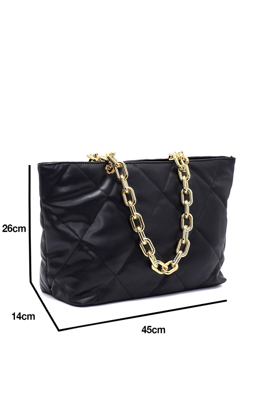 Women's Black Faux Leather Shoulder Bag
