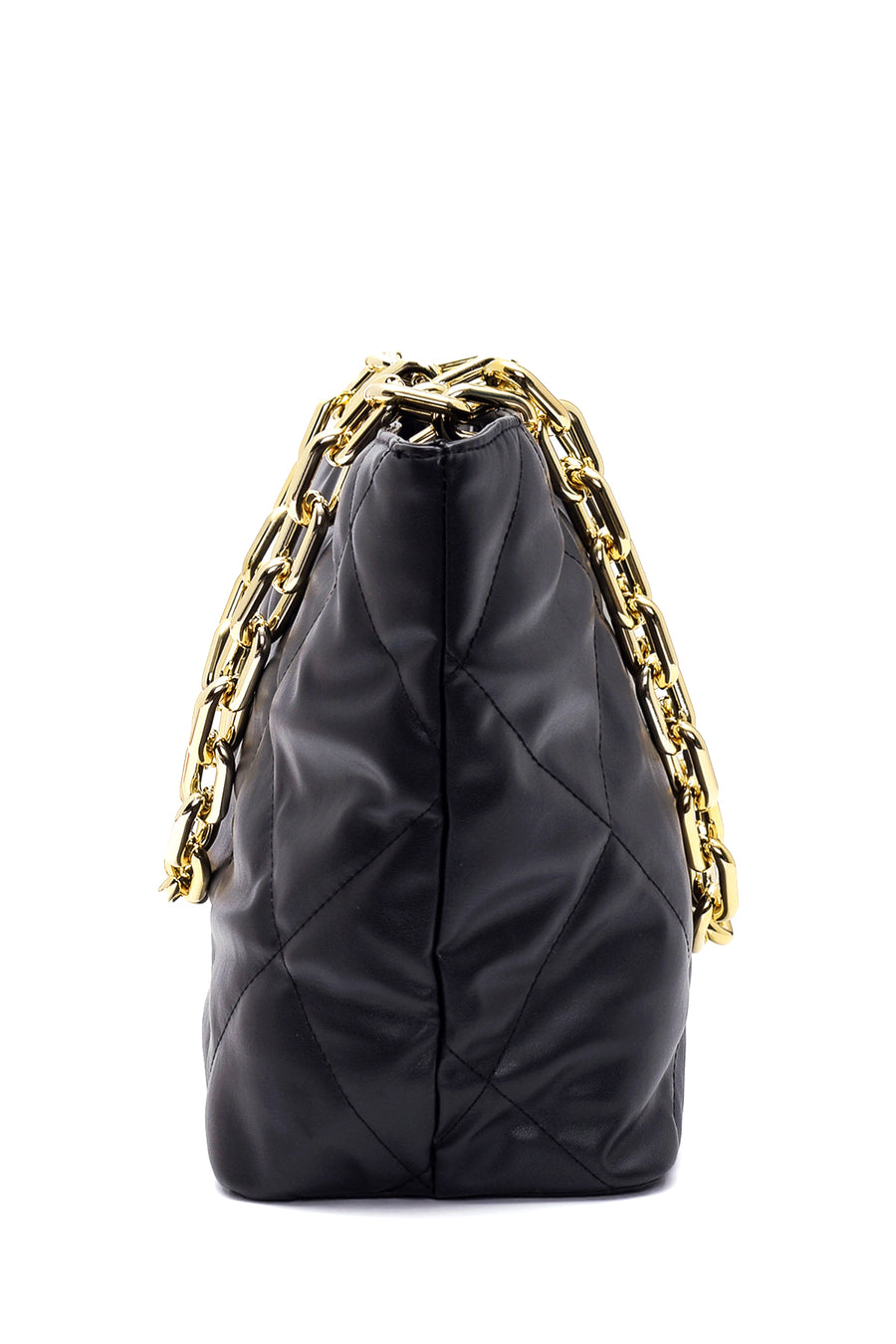 Women's Black Faux Leather Shoulder Bag