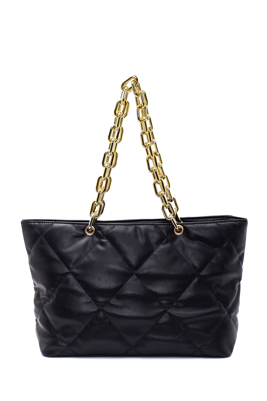 Women's Black Faux Leather Shoulder Bag