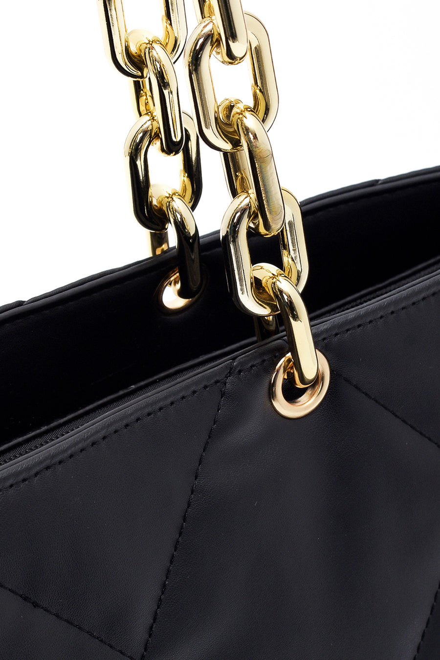 Women's Black Faux Leather Shoulder Bag