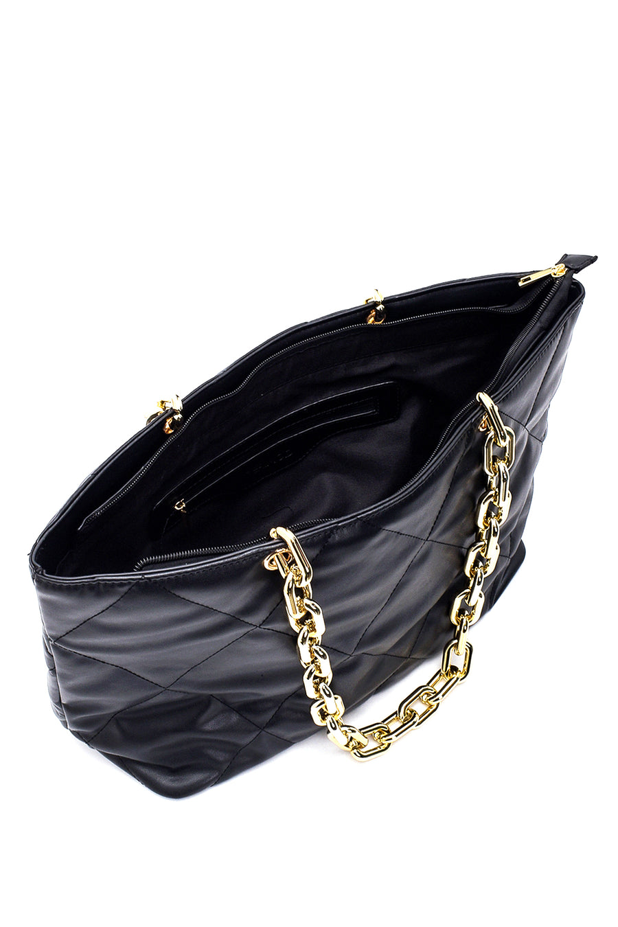 Women's Black Faux Leather Shoulder Bag