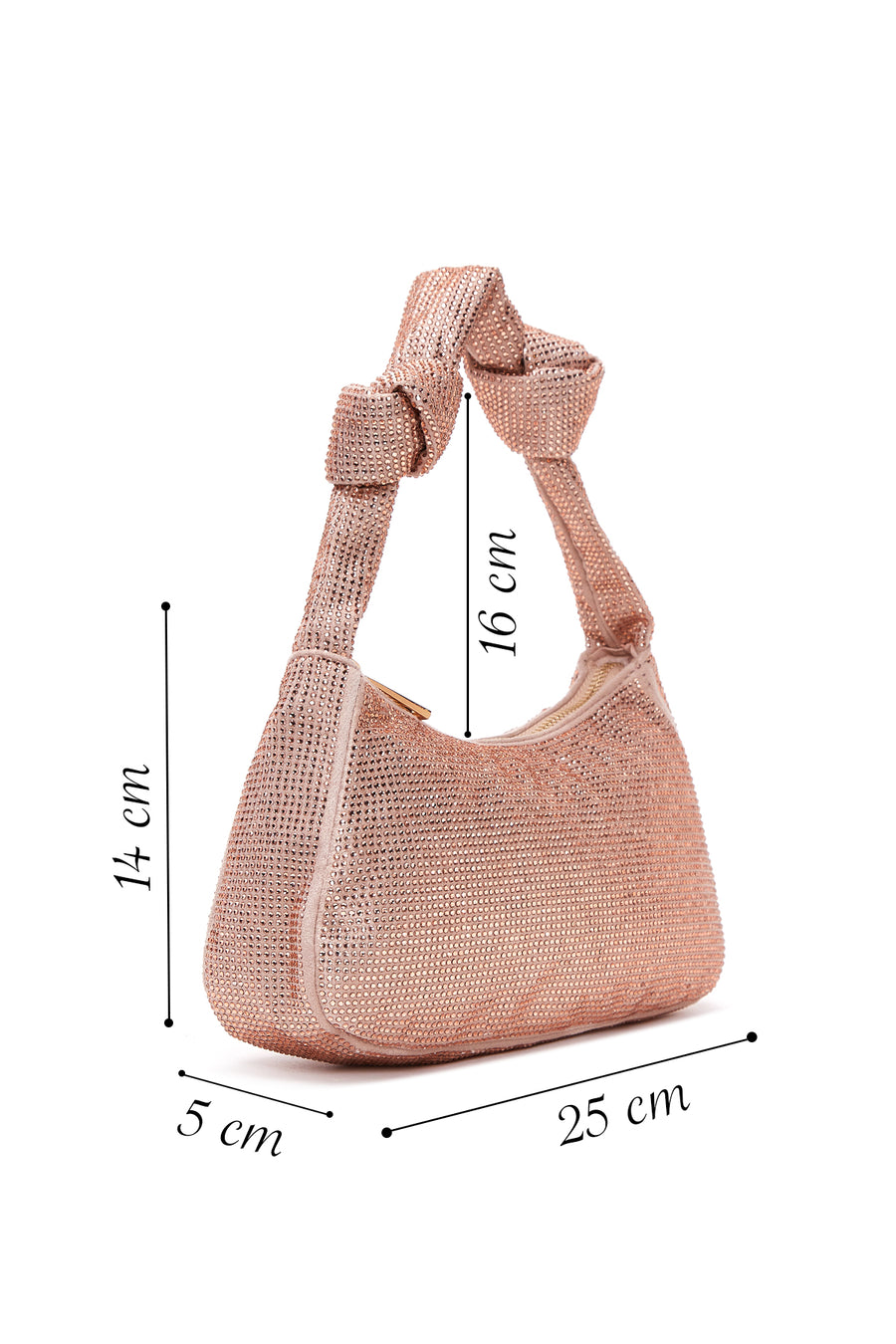 Women's Pink Gold Stone Handbag
