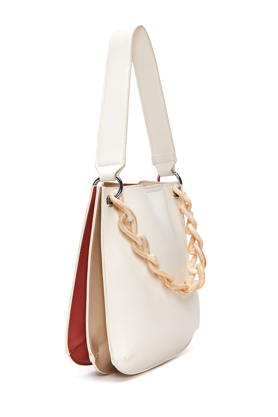 Women's Beige Double Color Shoulder Bag