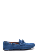 Men's Blue Suede Leather Casual Loafer | Derimod