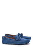 Men's Blue Suede Leather Casual Loafer | Derimod
