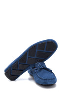 Men's Blue Suede Leather Casual Loafer | Derimod