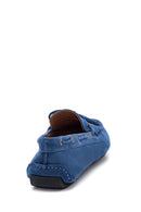 Men's Blue Suede Leather Casual Loafer | Derimod