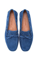 Men's Blue Suede Leather Casual Loafer | Derimod