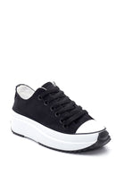 Kadın Siyah Kalın Tabanlı Kumaş Sneaker | Derimod