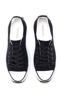 Kadın Siyah Kalın Tabanlı Kumaş Sneaker | Derimod