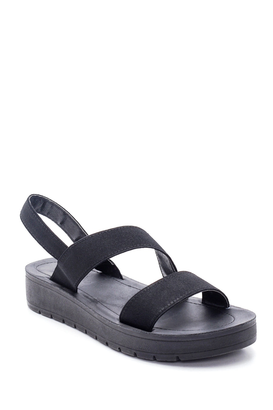 Kadın Siyah Casual Düz Sandalet
