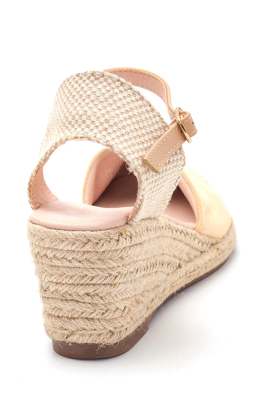Kadın Bej Süet Dolgu Topuk Espadril Sandalet