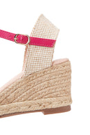 Kadın Pembe Süet Dolgu Topuk Espadril Sandalet | Derimod