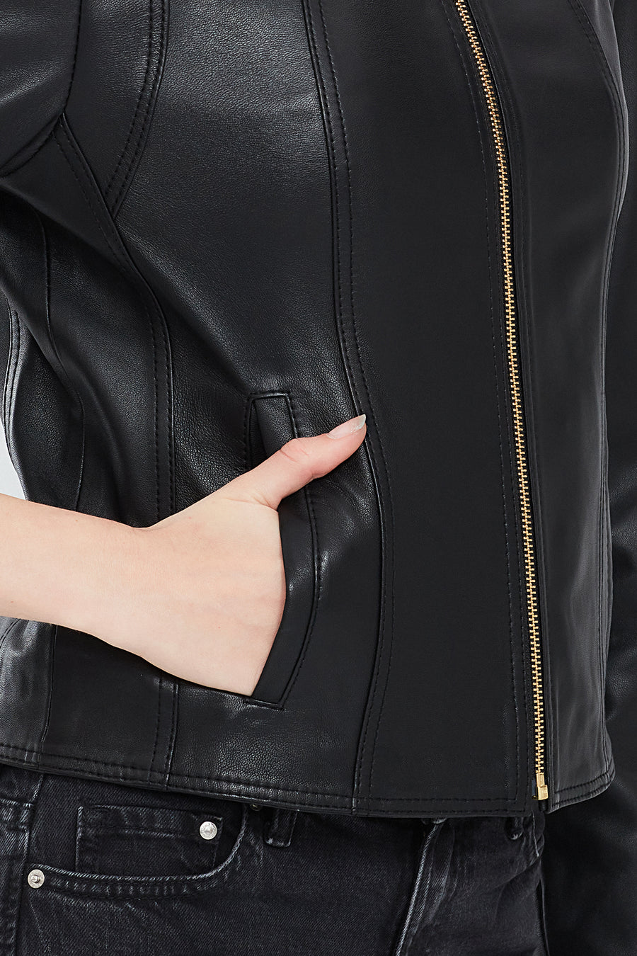 Angie Women's Black Short Leather Jacket