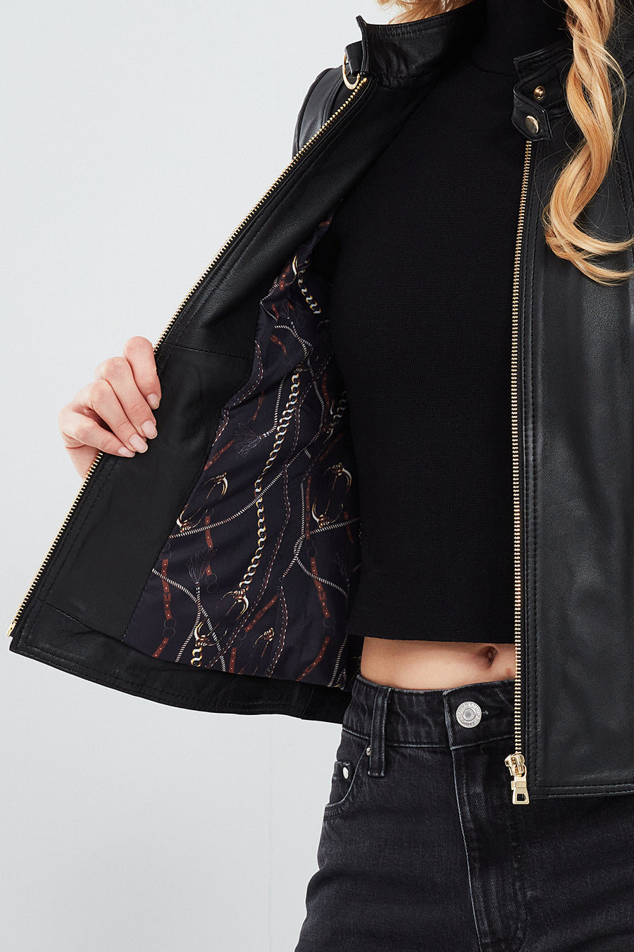 Angie Women's Black Short Leather Jacket