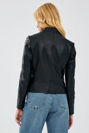 Mary Women's Black Short Leather Jacket | Derimod