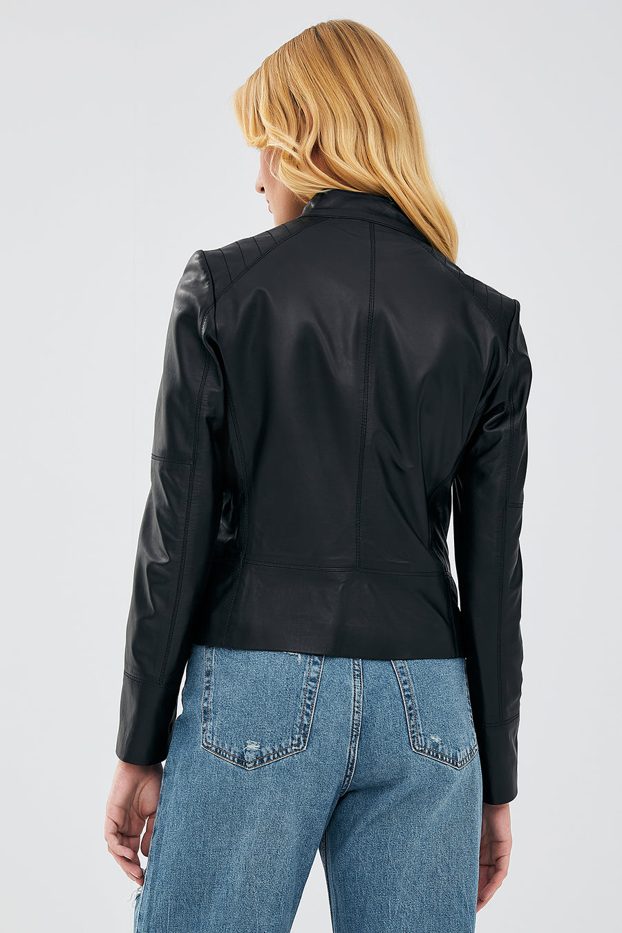 Mary Women's Black Short Leather Jacket