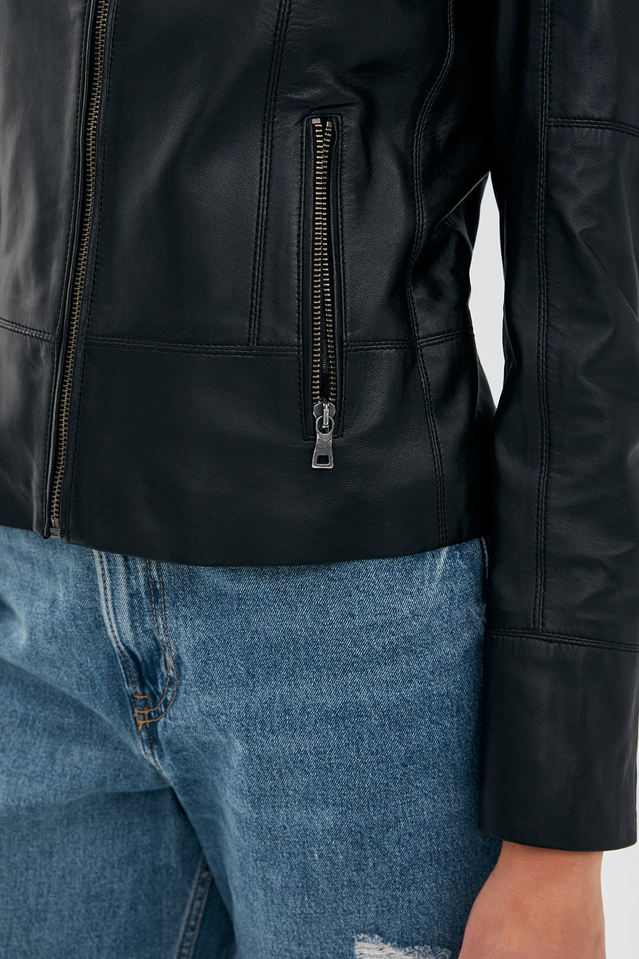 Mary Women's Black Short Leather Jacket