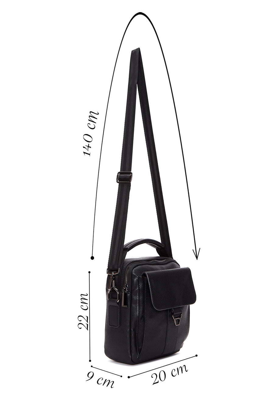 Men's Black Messenger Bag
