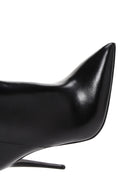 Women's Black Leather High Heel Boots | Derimod