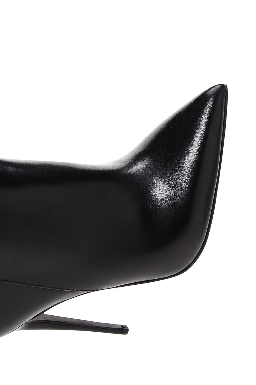 Women's Black Leather High Heel Boots
