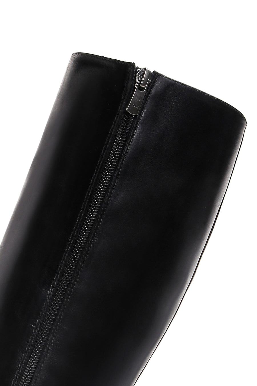 Women's Black Leather High Heel Boots
